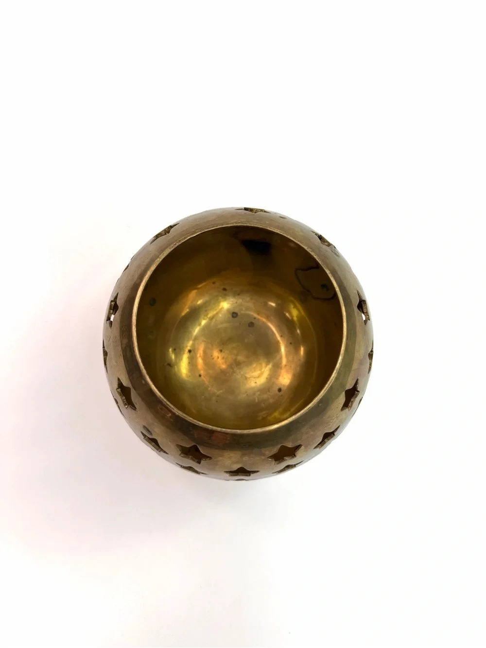 Vintage Brass Star Large Set of 2 Cutout Candle Holders